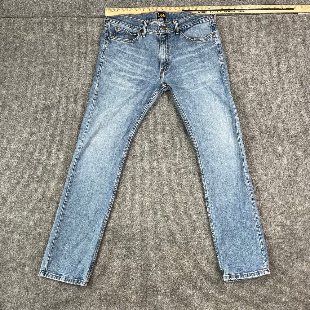 Lee Slim Fit Jeans Mens‎ Size 32x32 Light Wash Stretch Straight Leg Denim